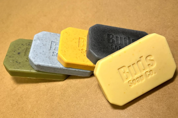 Buds Soap bars lined up
